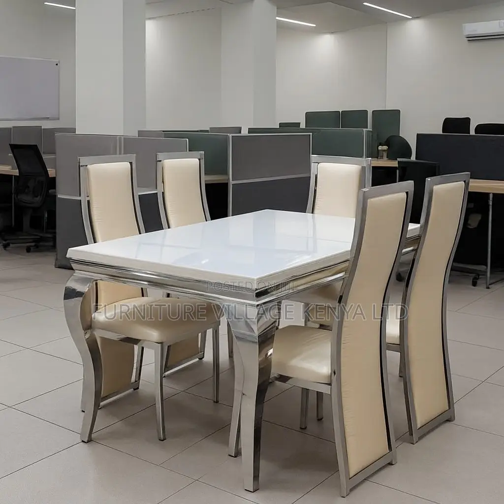 Dining Table; 6-seater Marble Top Dining Table