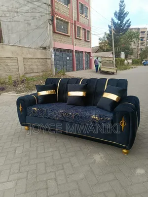 Black and Gold Modern Sofa, 3 Seater 