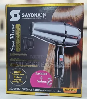 Sayona Steel Hair Blowdryer(Model Sy-9323) Output 8800w. Blowdryer