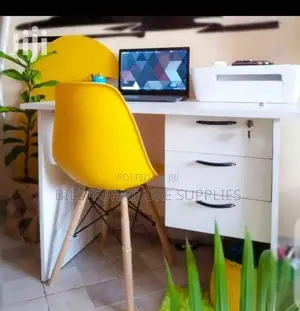 1m White Study Chair and Yellow Chair