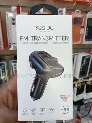 Yesido Y44 Bluetooth V5.0 Fm Transmitter 3.1a Dual Usb Car Charger