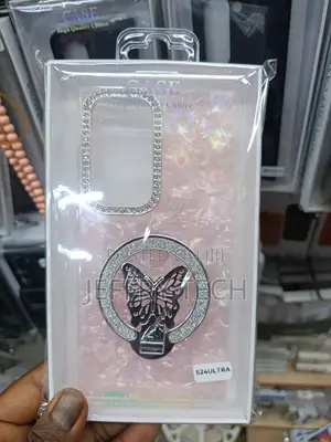 Samsung Galaxy S24 Ultra, Glitter a Rhinestone an Butterfly Ring