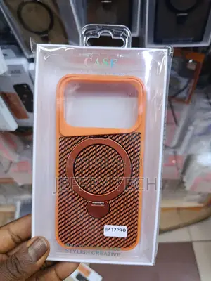 Magsafe Carbon Fiber Orange Case Designed for the iPhone 17 Pro