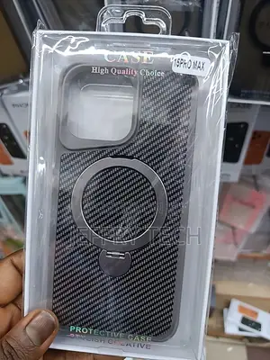 Carbon Fiber Case Withn Stand Ring Is for the Apple iPhone 15 Pro Max
