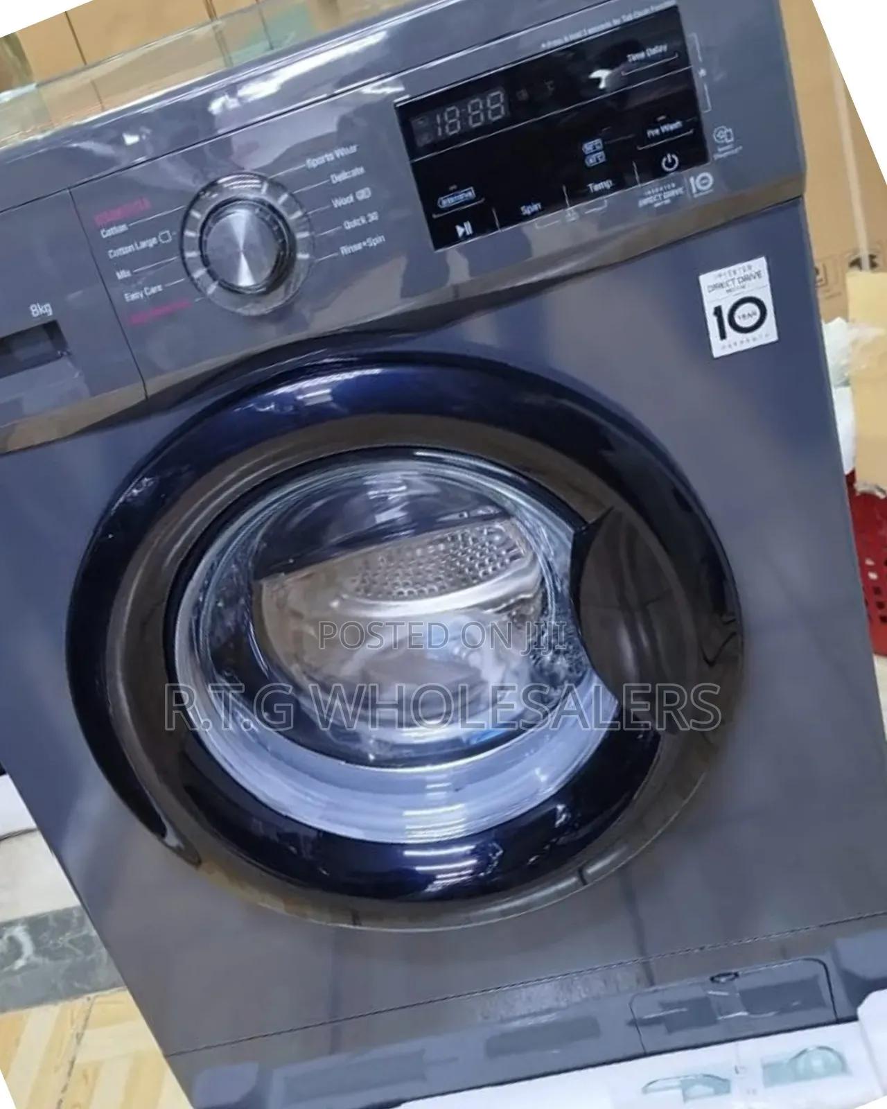 Lg 8 Kg Front-Load Wash Spin Washing Machine