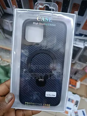 Carbon Fiber Case With a Magnetic Ring Stand for the iPhone 12 Pro Ma