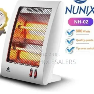 Nunix Portable Quartz Electric Heater – 2‐Heat Settings Thermostat