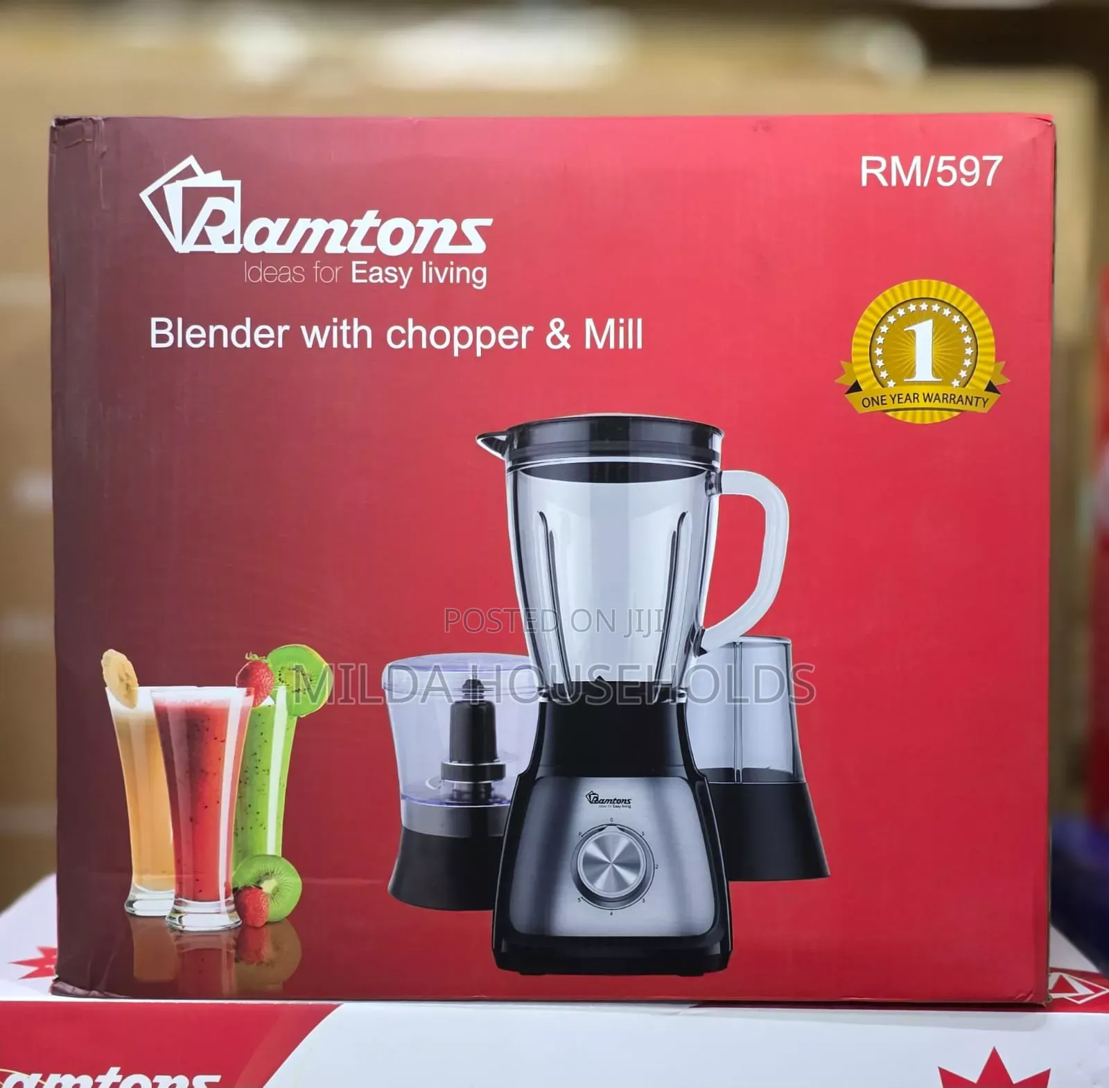 Ramtons 3 in 1 Blender With Chopper Mill 5 Sp