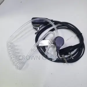 Acoustic Tube Walkie Talkie Earpiece With PTT Mic