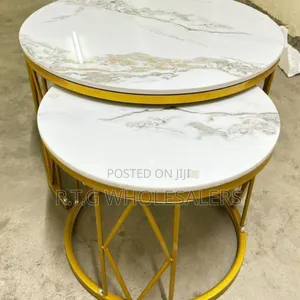 Elegant 2-in-1 Marble Nesting Coffee Tables