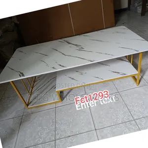Sleek White Marble Coffee Table for Living Room