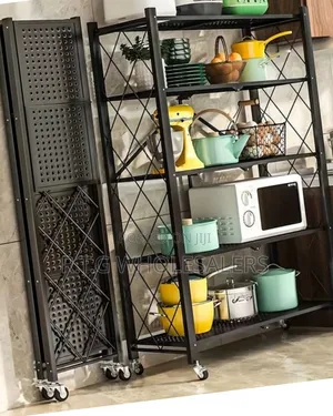 5-Tier Foldable Kitchen Rack With Storage Shelves