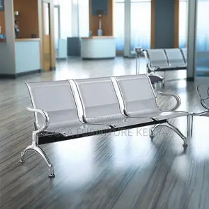 3-link Metallic Office Reception Waiting Bench