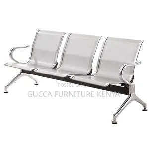 3-link Metallic Office Reception Waiting Bench