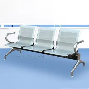 3-link Metallic Office Reception Waiting Bench