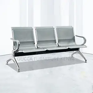 3-link Metallic Office Reception Waiting Bench