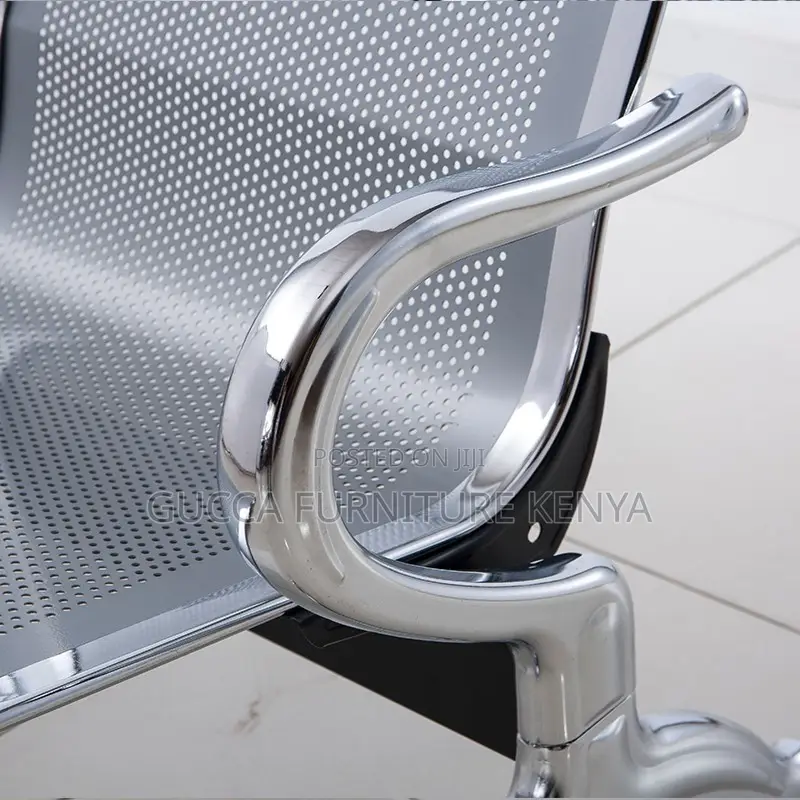 3-link Metallic Office Reception Waiting Bench