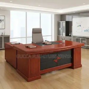 1.8 Meters Executive Mahogany L-shaped Table