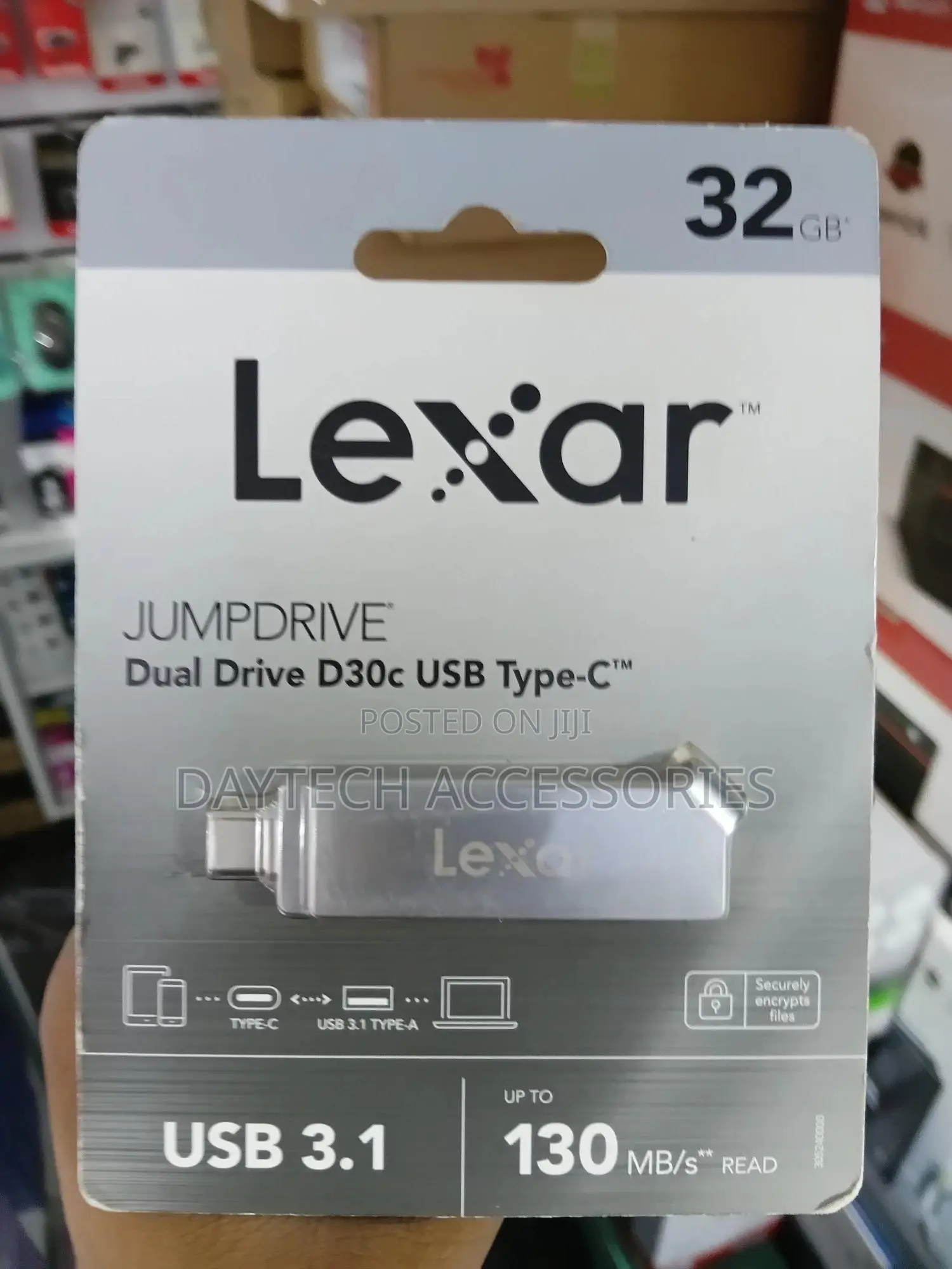Lexar 32gb Jumpdrive Dual Drive D30c Usb 3.1 Type-C Flash Drive.