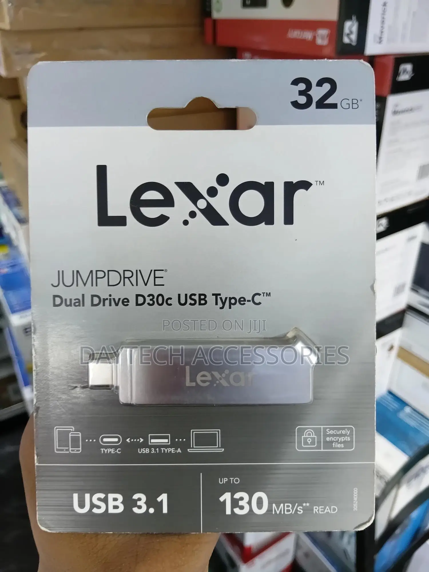 Lexar 32gb Jumpdrive Dual Drive D30c Usb 3.1 Type-C Flash Drive.