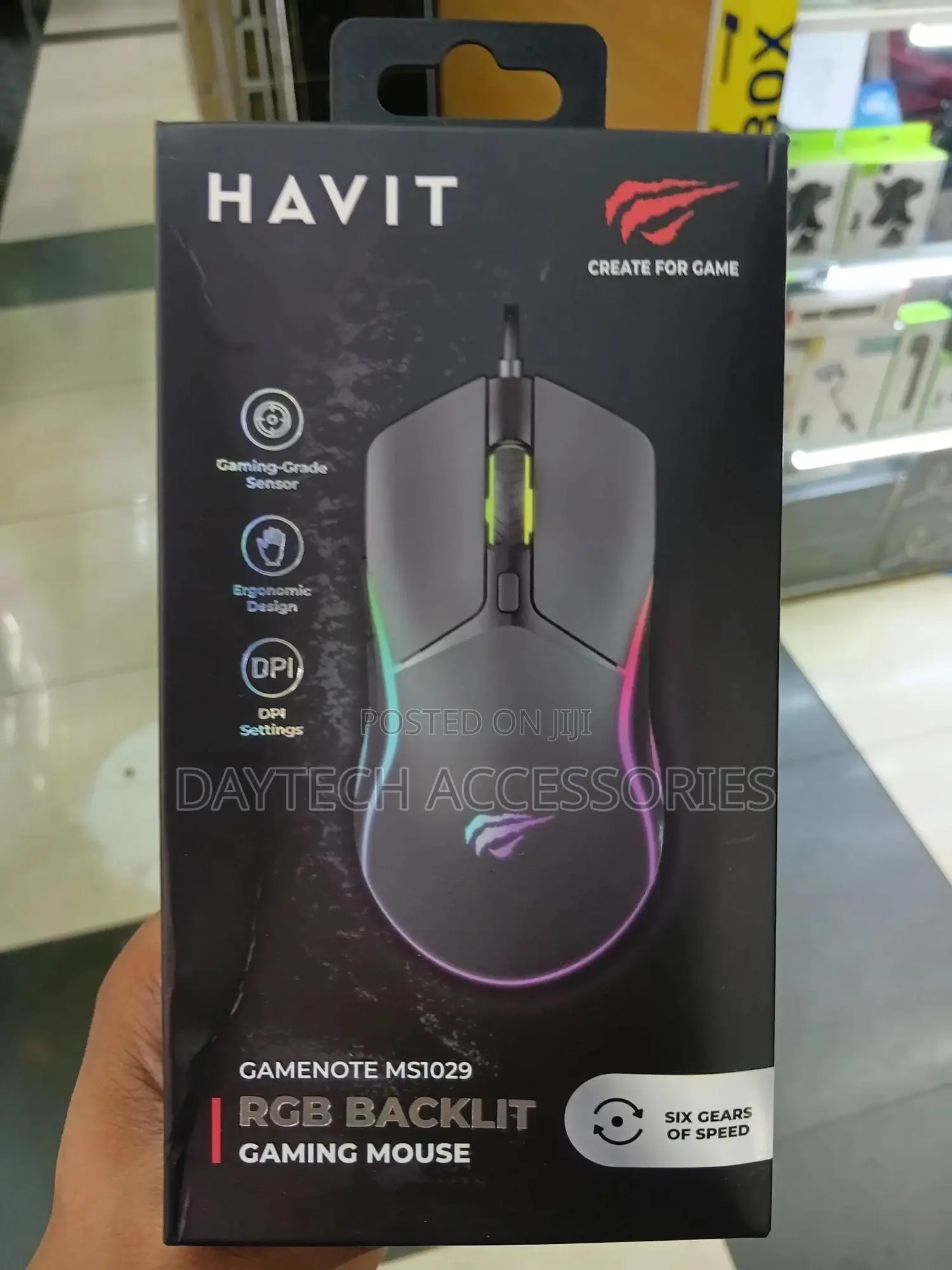 Havit Gamenote Ms1029 Rechargeable RGB Backlit Wired Gaming Mouse