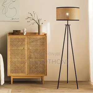 Floor Standing Rattan Tripod Lamp