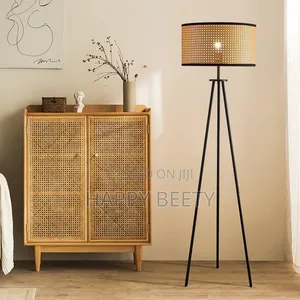 Floor Standing Rattan Tripod Lamp