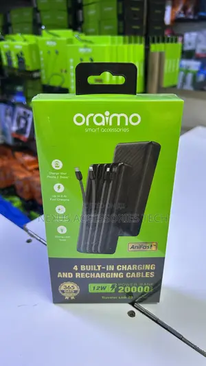Oraimo 20000mah Power Bank Traveler Link 20 (Opb-P5201)–Built-Incables