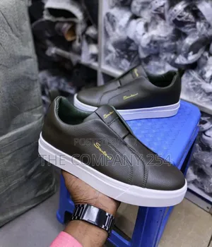 Quality Leather Casual Santona Rubber Sole Men Slip on Casual Shoes