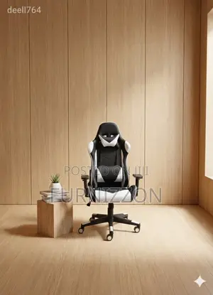 Durable Black and White Computer Chair