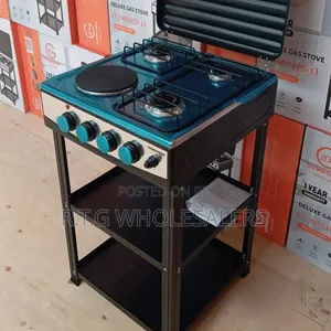 Eurochef Combo Cooker 3 Gas, 1 Electric Burners With Storage Shelves