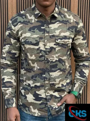 Quality Casual Camouflage Combat Unisex Collar Long Sleeved Shirts