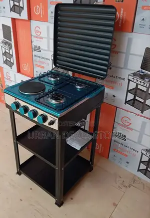Eurochef 3 Gas +1 Electric Standing Cooker With Shelves