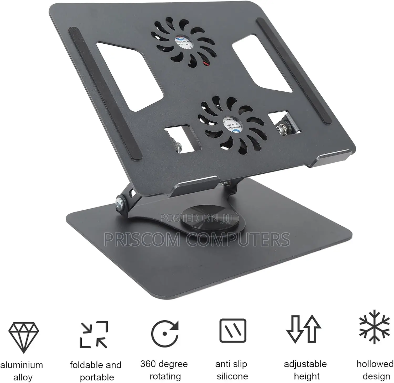 Laptop Stand With Cooling Fan, Adjustable Height Laptop Stand Portable