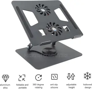Laptop Stand With Cooling Fan, Adjustable Height Laptop Stand Portable