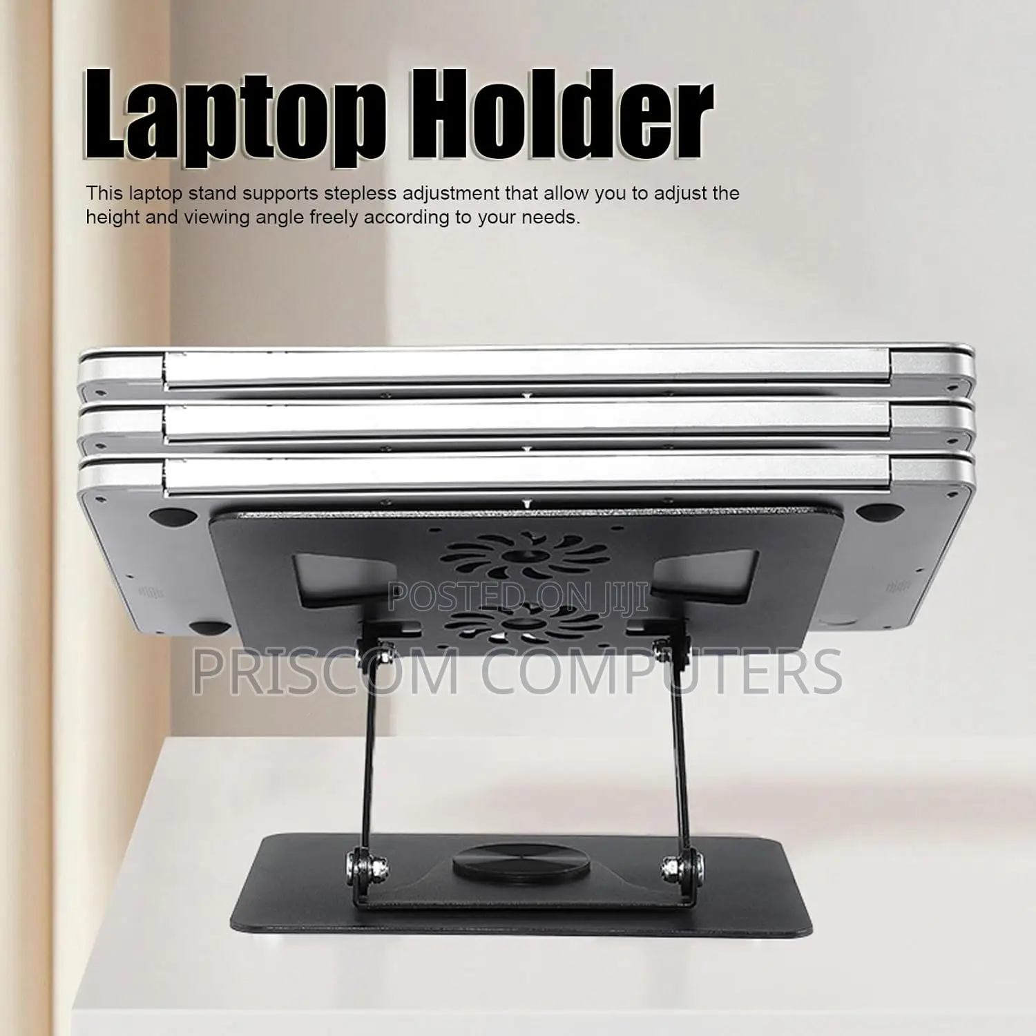 Laptop Stand With Cooling Fan, Adjustable Height Laptop Stand Portable