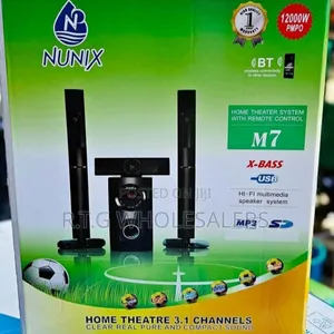 Nunix 3.1ch Nu‐M7 Home Theater Speaker System 12,000w, Bluetooth Usb