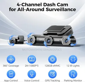 Azdome M660 Dashcam 4 Channels Vehicle Surveillance Dash Camera