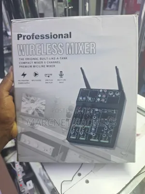 Wireless Mixer 5 Channels Premium Mic Line, Usb and Phantom 48v
