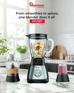 1 Yr Warranty Rm597 Ramtons Speed Blender With Chopper Mill