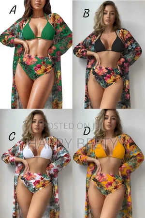 3 PCS Floral Ladies Bikini Swimsuit