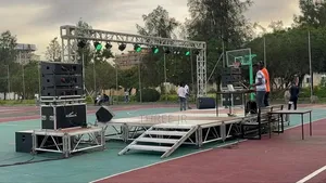 Goal Post Truss With Nice Stage Set Up for Hires