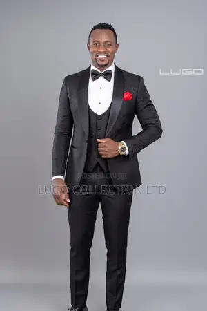Custom Made Black Tuxedo With Satin Lapel