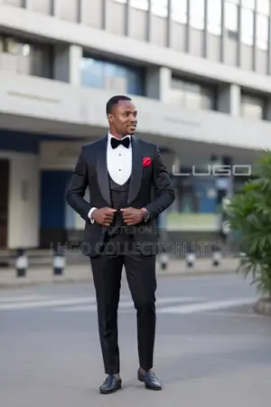Custom Made Black Tuxedo With Satin Lapel