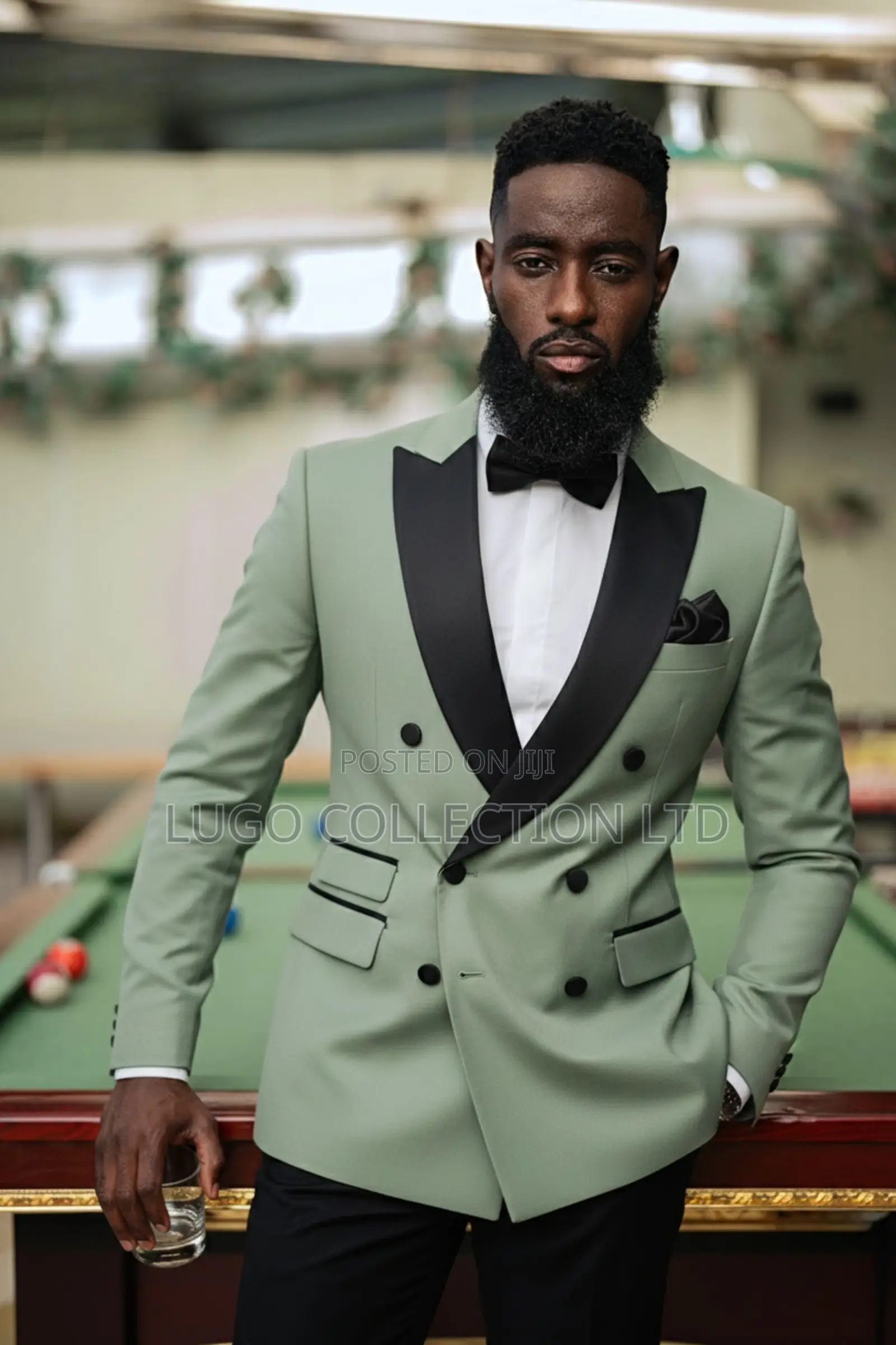 Double Breasted Green Tuxedo