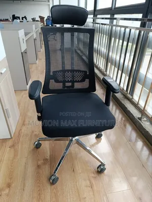 Black Orthopedic Metallic Office Chair