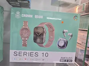 Crown Q500 3-in-1 Smartwatch Set With Wireless Earbuds