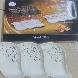 3-in-1 Ceramic Snack Platter – Nuts, Popcorn More