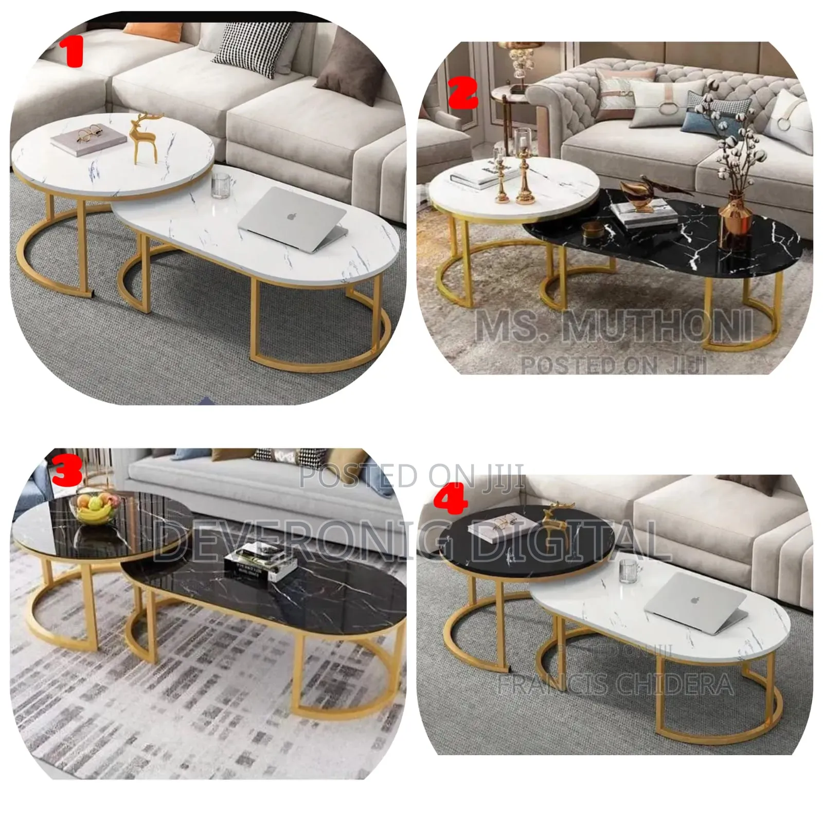 *Glass Top Nesting Coffee Table Set(2pcs)B
