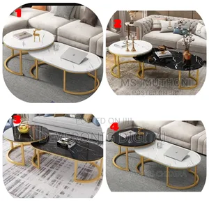 *Glass Top Nesting Coffee Table Set(2pcs)B